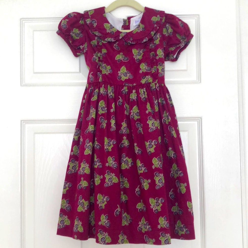 Raspberry Print Peter Pan Collar Dress